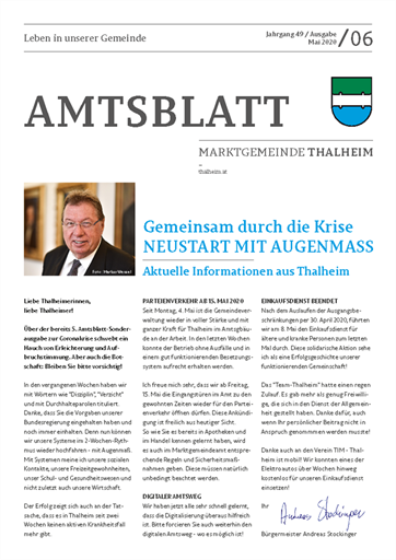 Titelbild: Amtsblatt 06 - Mai 2020
