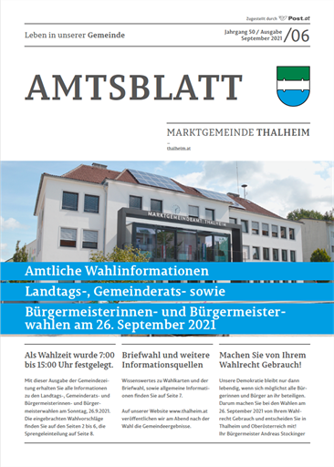 Titelblatt Amtsblatt 06 Wahlen - September 2021